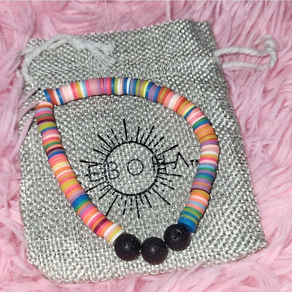 NWT Leboha unicorn collection lava rock bracelet